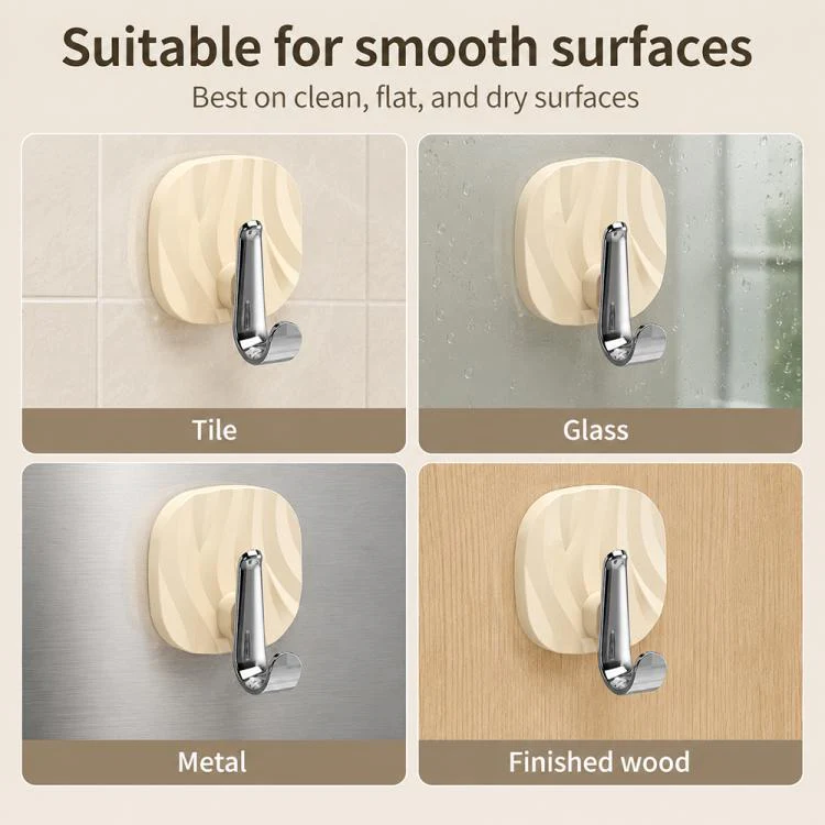 No Drill Light Luxury Plastic Adhesive Hooks Traceless Heavy-Duty Clothes Hook, Style:Silver Hook(Transparent) - Image 7