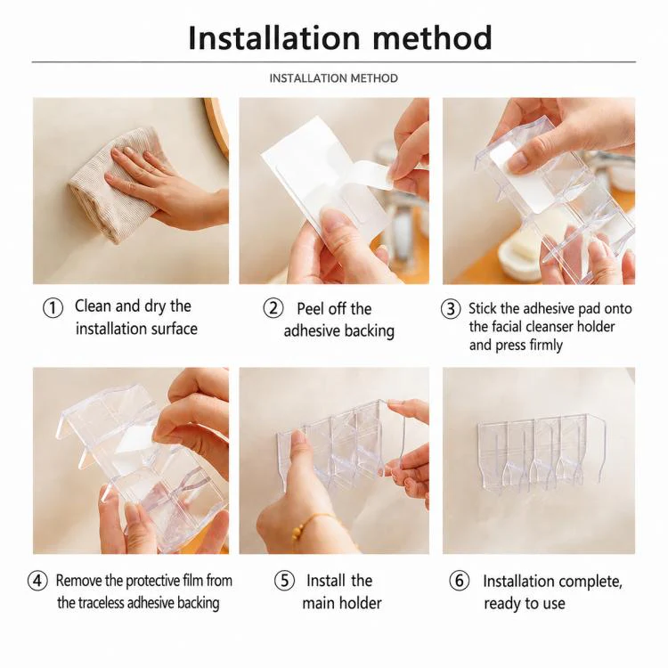 No-drill Wall Mounted Facial Cleanser Holder(White) - Image 9