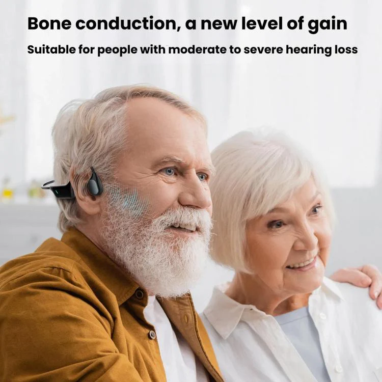Noise Reduction HD Bone Conduction Hearing Aid Earphones Open-Ear Wireless Bluetooth Headphones(Black) - Image 8