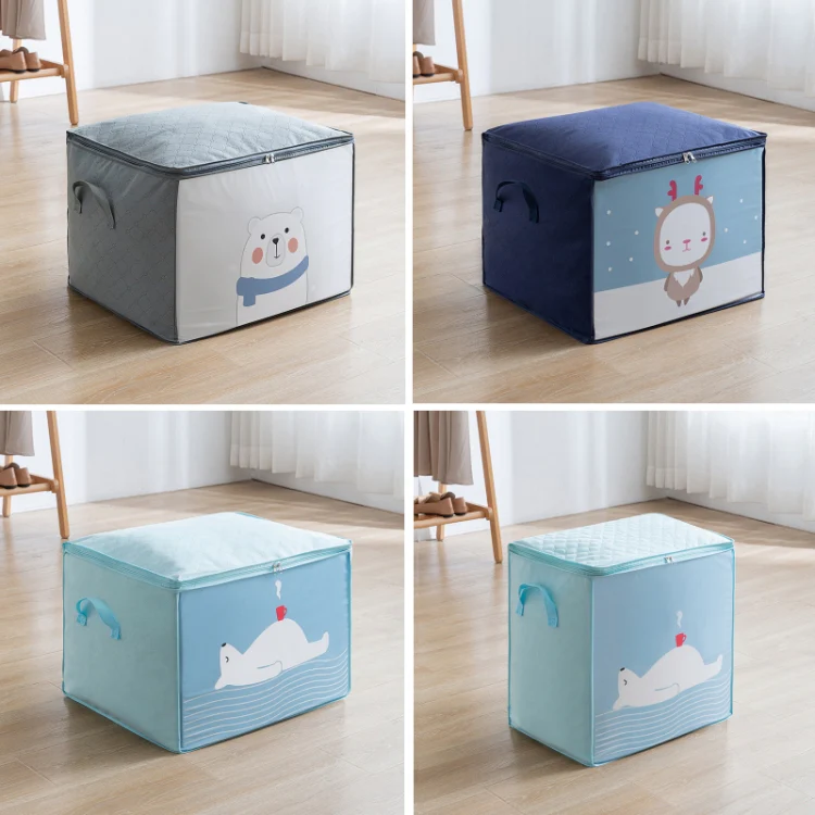 Non-woven Clothing Organization Quilt Dustproof Storage Bag, Color: Vertical Light Blue 48x35x48cm - Image 2