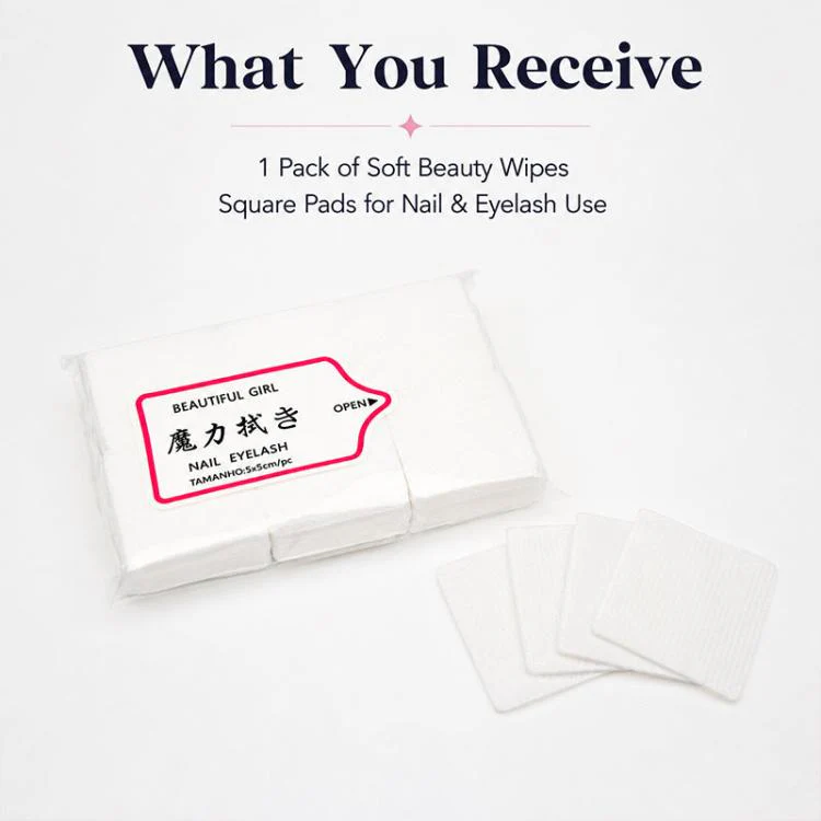 Non Woven Manicure Cleaning Pads Disposable Nail Polish Remover Pads(White) - Image 10