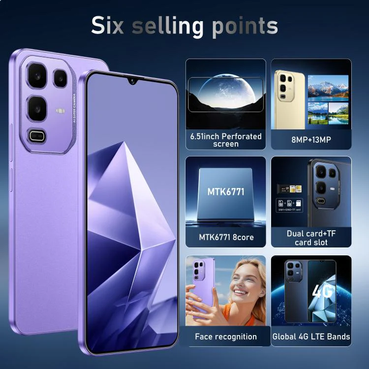 Note 50 Pro / Y300, 6GB+128GB, 6.51 inch Android 11 MTK6771 Octa Core, Network: 4G, Dual SIM, Plug:EU Plug(Purple) - Image 5