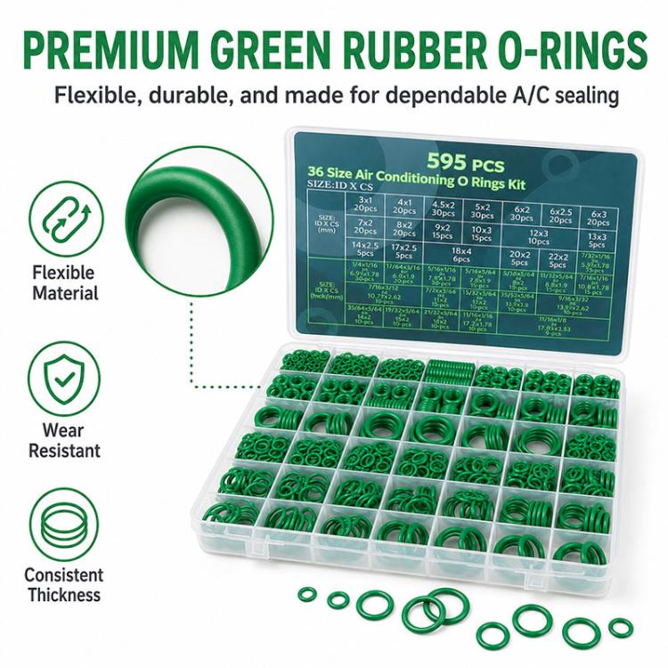O-shaped Car Air conditioner Fixing Rubber Ring Tool Kit(595pcs) - Image 6