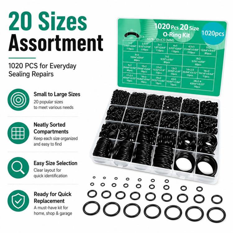 O-shaped Nitrile Fixing Rubber Ring Tool Kit(1020 pcs) - Image 4