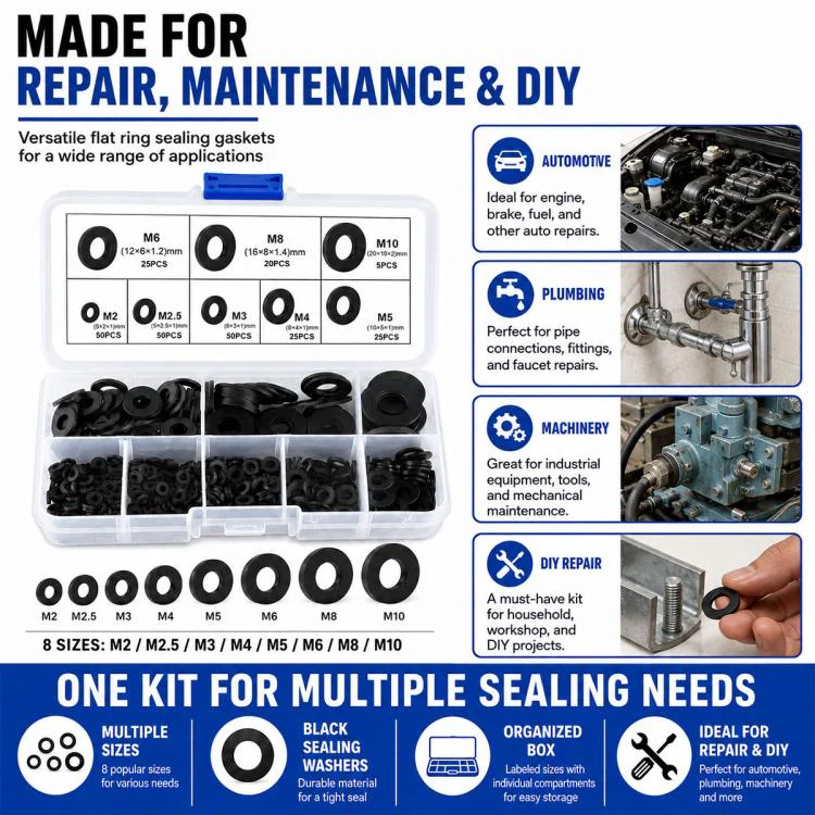 O-shaped Seal Fixing Ring Tool Kit 500 pcs /Set(Black) - Image 6