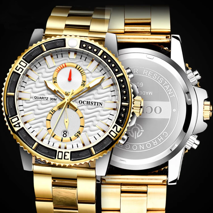 OCHSTIN 7250 Fashion Steel Strap Multifunctional Quartz Men Watch(Silver) - Image 4