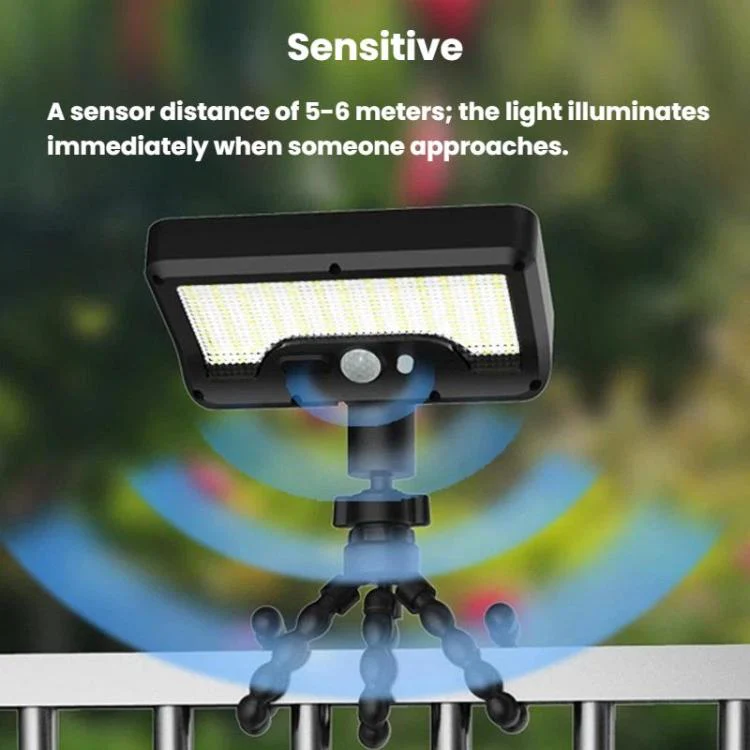 Octopus Style Solar Motion Sensor Waterproof Light Outdoor Smart Courtyard Light, Spec: Warm Light Wight - Image 3