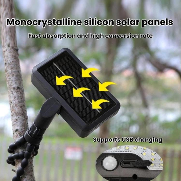 Octopus Style Solar Motion Sensor Waterproof Light Outdoor Smart Courtyard Light, Spec: Warm Light Wight - Image 4