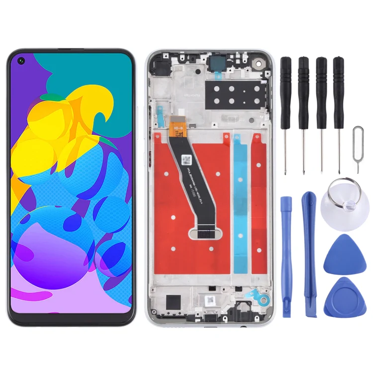 OEM LCD Screen for Honor Play 4T Digitizer Full Assembly With Frame(Silver)