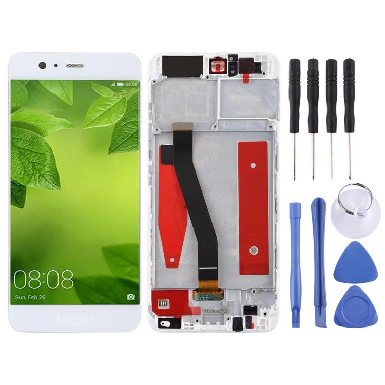 OEM LCD Screen for Huawei P10 Digitizer Full Assembly with Frame(White) - Image 2