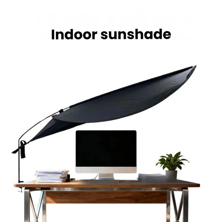 Office Sun Protection Privacy Shield Curtain Indoor Sun Blocker Preventing Direct Air-Condition Blows, Style: Long Red - Image 3