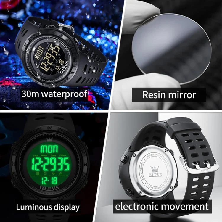OLEVS 1109 Men Multifunctional Smart Sports Waterproof Electronic Watch(Black) - Image 5