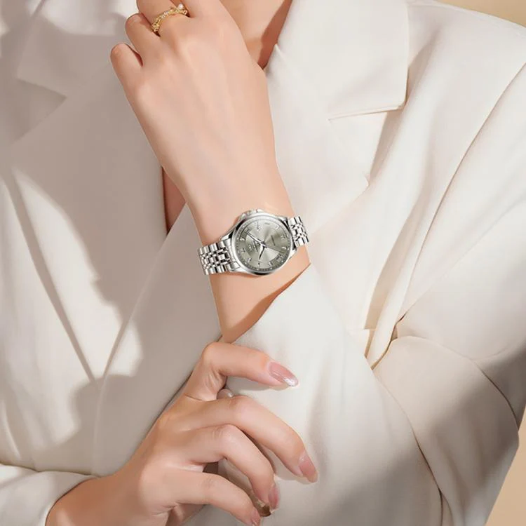 OLEVS 6702 Women Waterproof Luminous Single Calendar Mechanical Watch(Grey) - Image 7