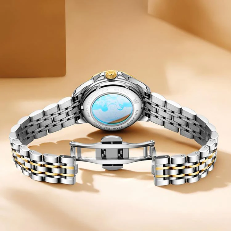 OLEVS 6702 Women Waterproof Luminous Single Calendar Mechanical Watch(White Gold) - Image 3