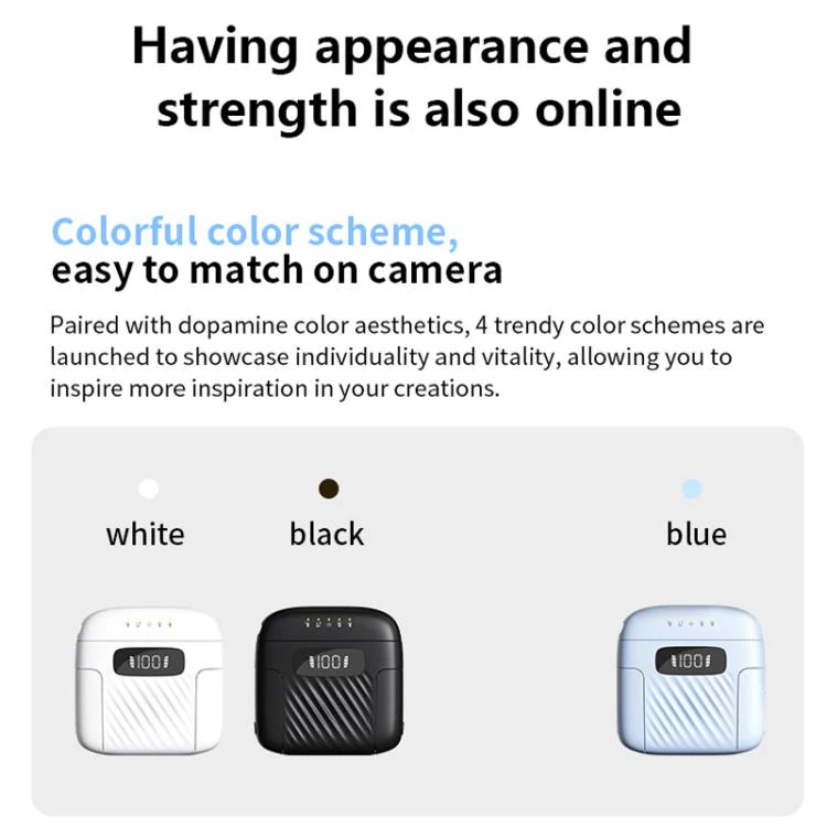 One To Two Mini Wireless Collar-clip Noise-cancelling Microphone With Charging Case(White) - Image 3