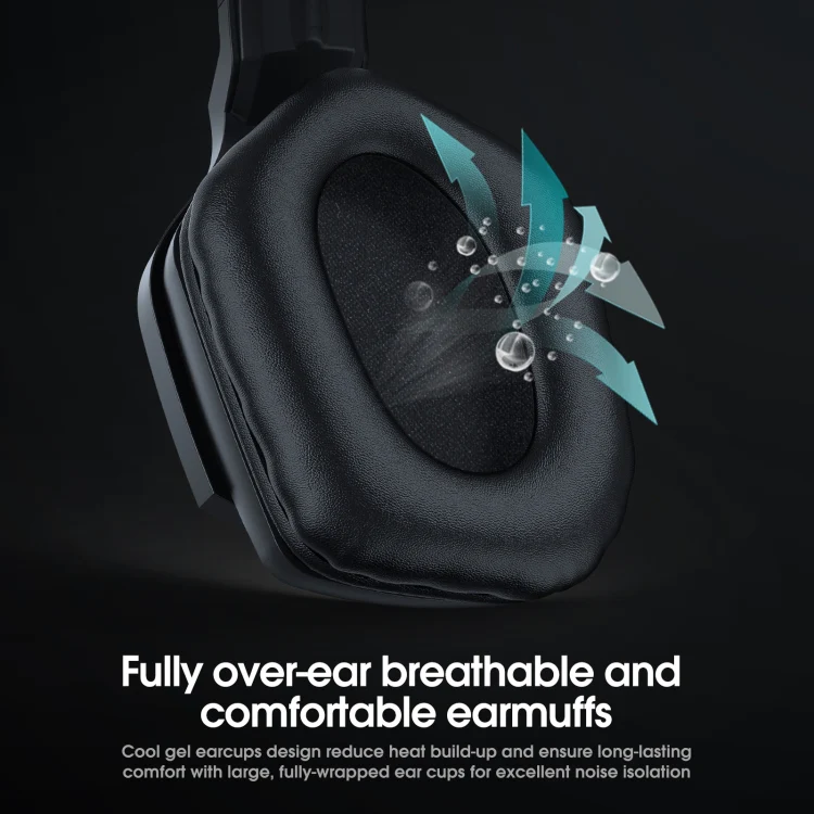 ONIKUMA B60 Bluetooth 5.0 Adjustable Strong Bass Gaming Wireless Bluetooth Headset with Microphone(Black) - Image 4