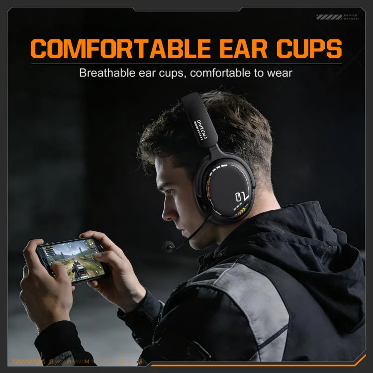 ONIKUMA GT886 Tri-mode Bluetooth 2.4G Wired E-sports Game Headset(Black) - Image 8