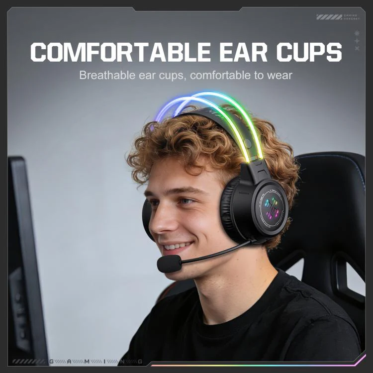 ONIKUMA GT889 Tri-mode RGB Bluetooth 2.4G Wired Gaming Headset(Black) - Image 8