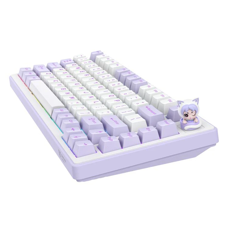 ONIKUMA MT707 82 Keys RGB Tri-mode Mechanical Gaming Keyboard(Purple) - Image 3