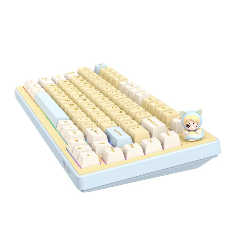 ONIKUMA MT707 82 Keys RGB Tri-mode Mechanical Gaming Keyboard(Yellow) - Image 3