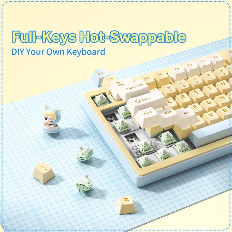 ONIKUMA MT707 82 Keys RGB Tri-mode Mechanical Gaming Keyboard(Yellow) - Image 5
