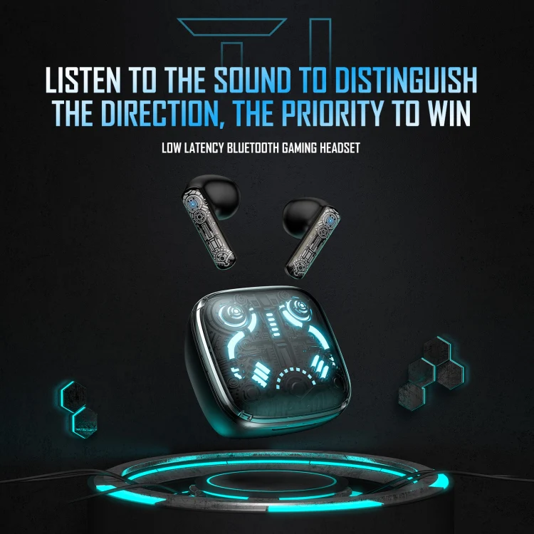 ONIKUMA T1 TWS Noise Reduction Bluetooth Gaming Earphones(Black) - Image 4