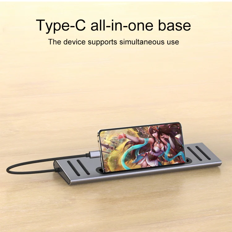 Onten 9199 12 in 1 USB-C / Type-C to USB-C / Type-C + TF / SD Card Slot + RJ45 + 3.5mm Audio + PD USB-C / Type-C Charging + 2 HDMI + 4 USB 3.0 Ports Multifunctional HUB Converter Docking Station - Image 4