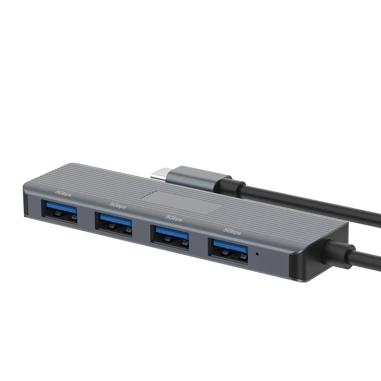 Onten UC621 5Gbps USB-C / Type-C to USB 3.2 Gen1 4 in 1 Multi-function HUB Docking Station, Length:1.5m(Grey) - Image 2