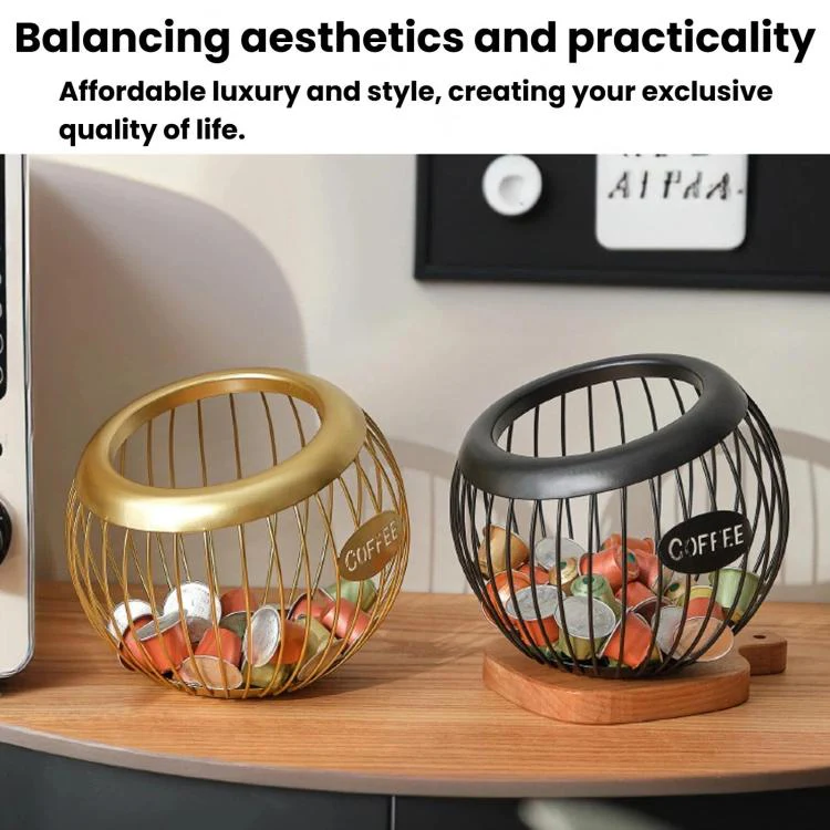 Open Coffee Capsule Storage Rack, Bar Counter Display Stand For Coffee Shop(Gold) - Image 3