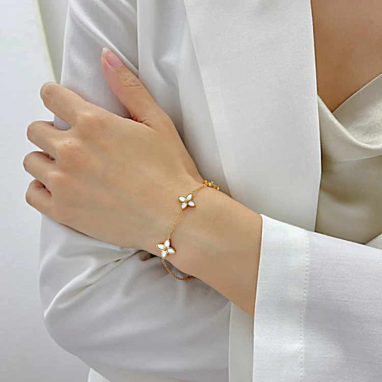 OPK 1400 Pearl Stainless Steel Bracelet, Color: Gold - Image 2