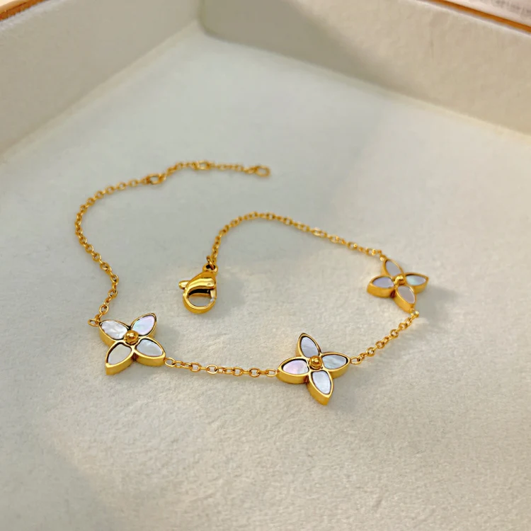 OPK 1400 Pearl Stainless Steel Bracelet, Color: Gold - Image 5