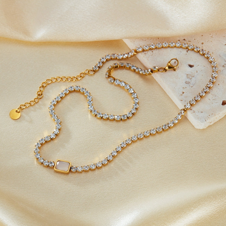 OPK GX2441 Personalized Stainless Steel Necklace With Diamonds(Gold) - Image 2