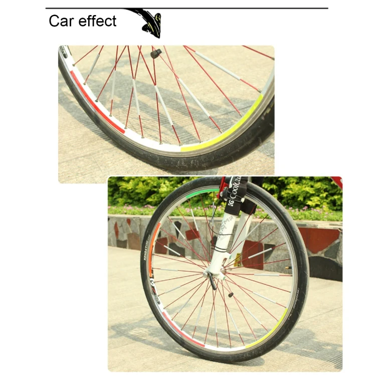 OQSPORT 12 PCS Bicycle Wheel Spoke Reflector Reflective Mount Clip Tube Warning Light Strip(Green) - Image 4