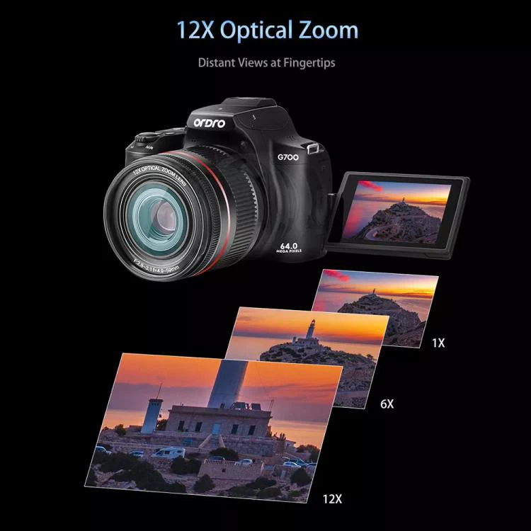 Ordro 4K Ultra HD Rotating Screen Optical Zoom Digital Camera - Image 8