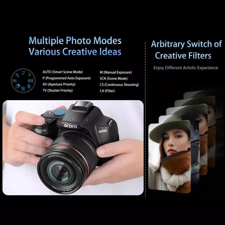 Ordro 4K Ultra HD Rotating Screen Optical Zoom Digital Camera - Image 9
