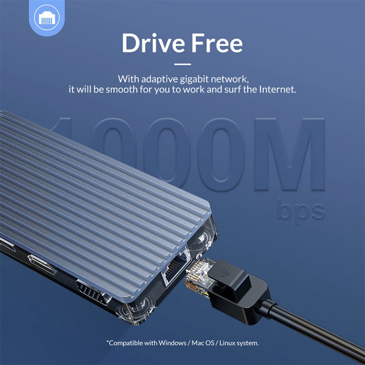 ORICO 6 in 1 Type-C Transparent HUB - Image 11
