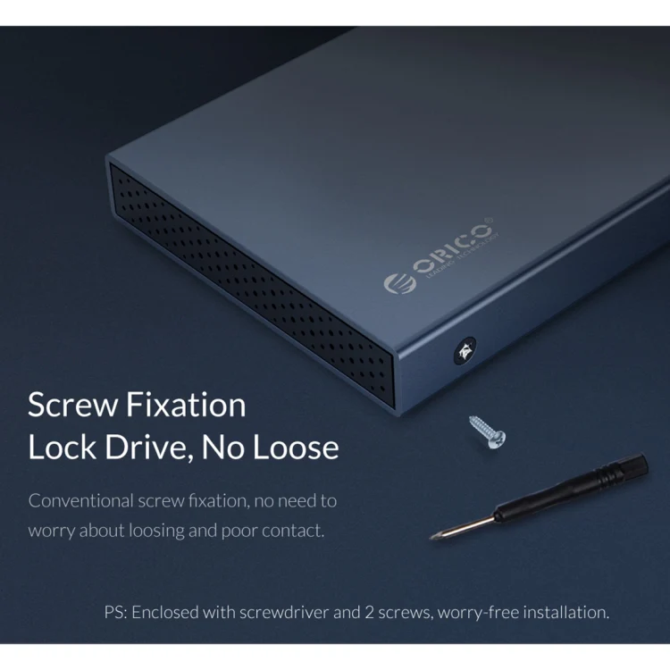 ORICO DD25 C3 2.5 inch Type-C to Type-C and USB Mechanical SSD Enclosure, Supported Capacity: 6TB(Dark Gray) - Image 13