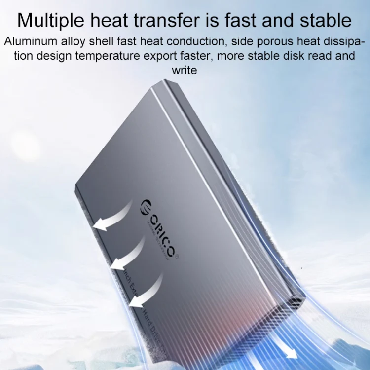 ORICO DD25 C3 2.5 inch Type-C to Type-C and USB Mechanical SSD Enclosure, Supported Capacity: 6TB(Dark Gray) - Image 2