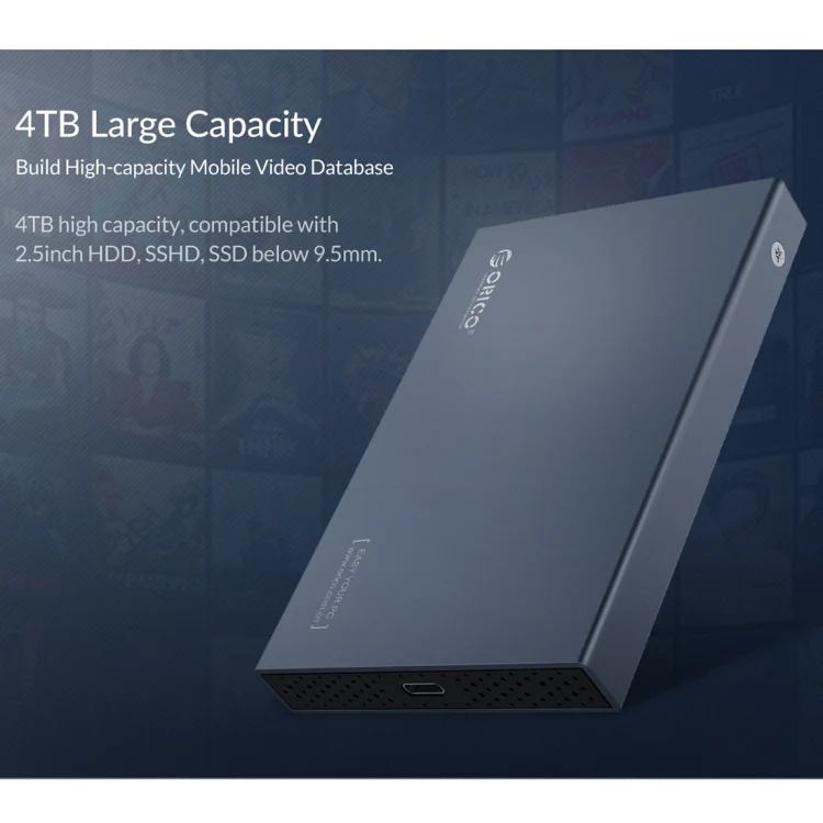 ORICO DD25 C3 2.5 inch Type-C to Type-C and USB Mechanical SSD Enclosure, Supported Capacity: 6TB(Dark Gray) - Image 8