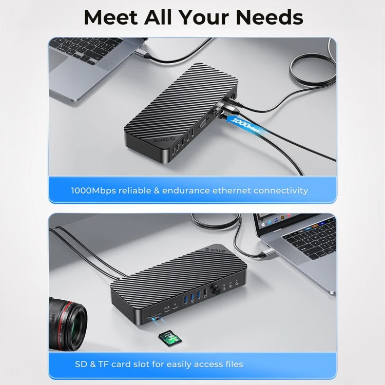 ORICO DKA20-BK-BP 10Gbps 20 in 1 Type-C 3.0 HUB Docking Station(EU Plug) - Image 10