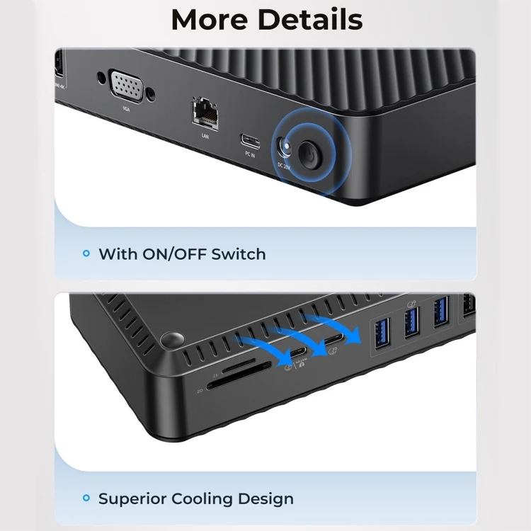 ORICO DKA20-BK-BP 10Gbps 20 in 1 Type-C 3.0 HUB Docking Station(EU Plug) - Image 11