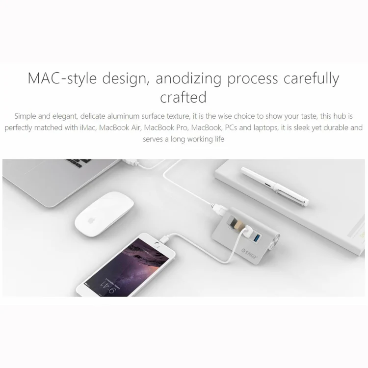 ORICO M3H4-V1 Aluminum Alloy 4 USB 3.0 Ports HUB - Image 9