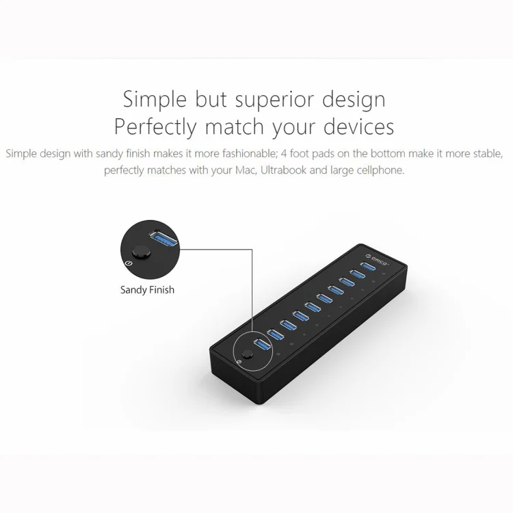 ORICO P10-U3-V1 10 USB 3.0 Ports HUB, Specification: EU Plug - Image 6