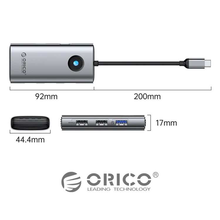 ORICO PW11-5P Type-C / USB-C 5-in-1 5Gbps Multifunction Docking Station(Silver) - Image 14