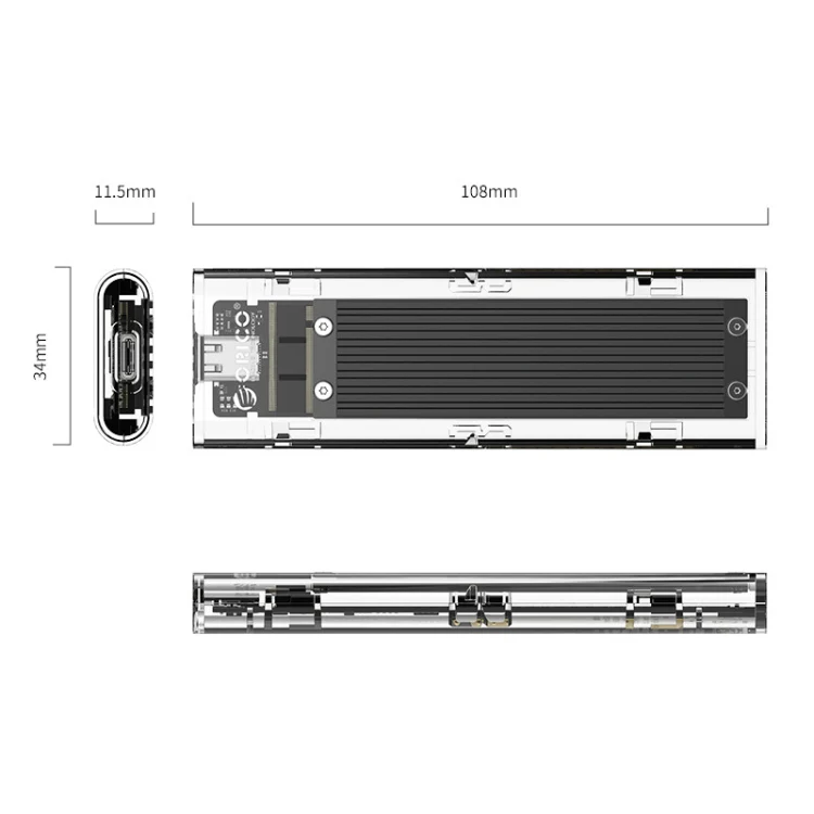 ORICO TCM2-C3 NVMe M.2 SSD Enclosure (10Gbps)(Black) - Image 3