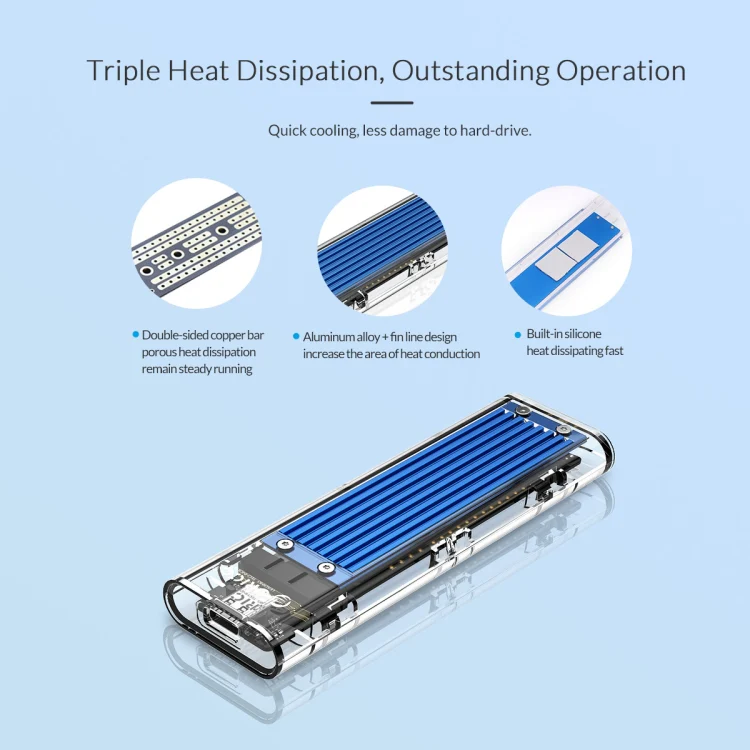 ORICO TCM2-C3 NVMe M.2 SSD Enclosure (10Gbps)(Red) - Image 8