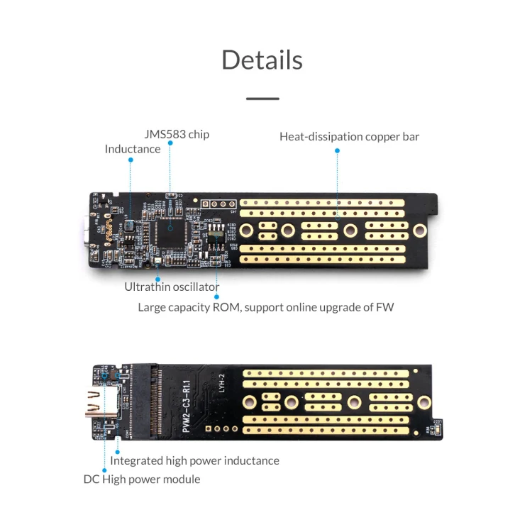 ORICO TCM2-C3 NVMe M.2 SSD Enclosure (10Gbps)(Silver) - Image 4