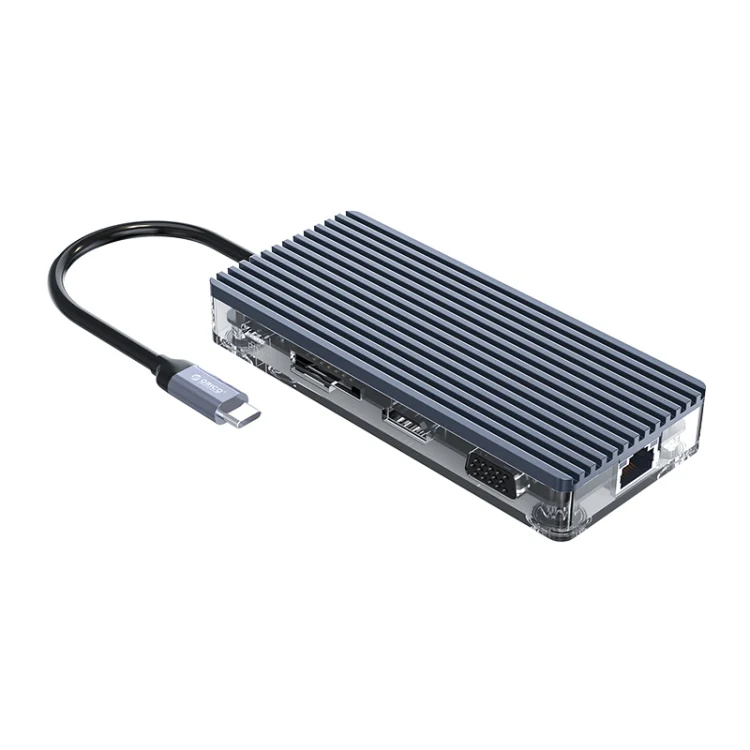 ORICO WB-11P 10 in 1 Type-C Transparent HUB - Image 2