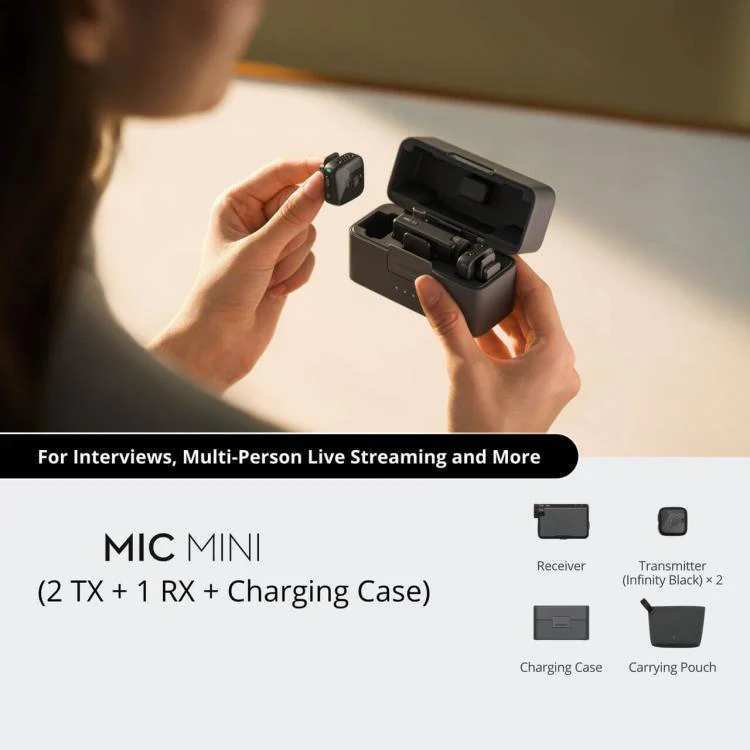 Original 2 TX + 1 RX + Charging Case For DJI Mic Mini - Image 2
