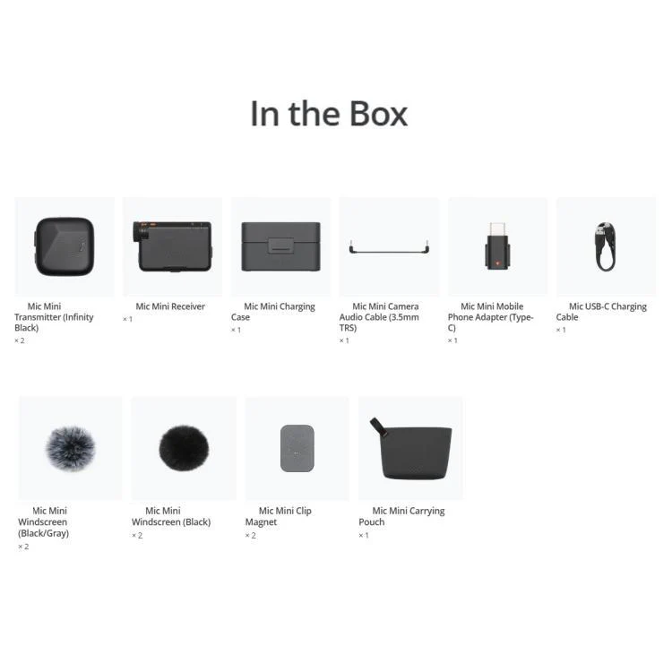 Original 2 TX + 1 RX + Charging Case For DJI Mic Mini - Image 8